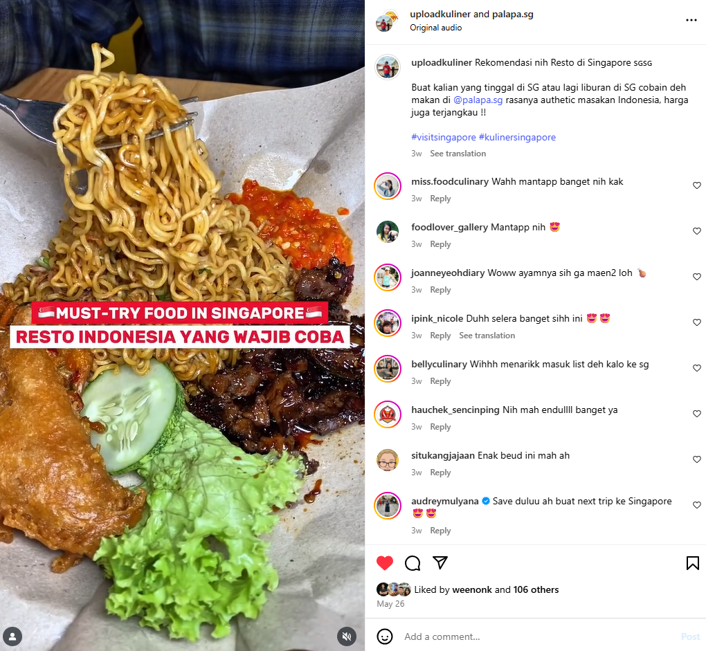 Palapa Social Media Instagram